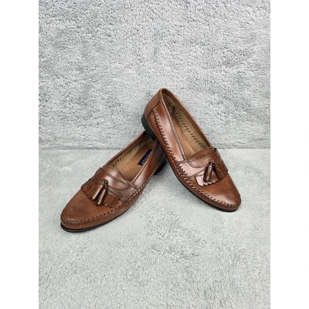 ​Giorgio Brutini Le Glove Mens 11 D Brown Leather Tassel Kiltie Loafers Brazil